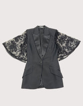 Alexander McQueen Cape Blazer w/Black Lace