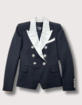 Balmain Contrasting Collar Double-Breasted Blazer
