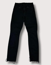 Mother Black Distressed Bottom Jeans