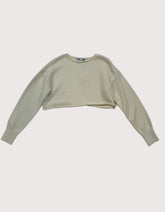 Zara Cropped Sweater Top - Beige