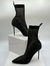 Balmain Metallic Monogram Ankle Boots