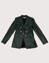 Veronica Beard Green 100% Lambskin Leather Dickey Jacket