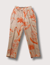 Johanna Ortiz La Charanga Print Pant In Orange