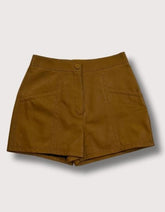 Saint Laurent Mustard Leather Shorts