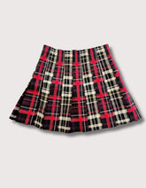 Alice + Olivia Freedom Plaid and Black Combo Print Mini Skirt