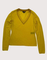 Rag & Bone Yellow Pamela V-Neck Extra Fine Wool Sweater