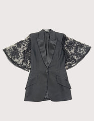 Alexander McQueen Cape Blazer w/Black Lace