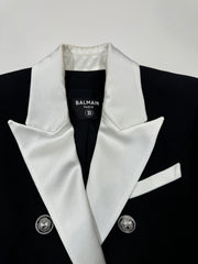 Balmain Contrasting Collar Double-Breasted Blazer