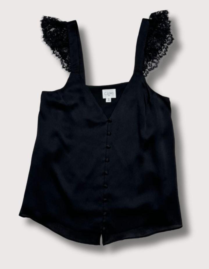 Cami NYC Victoria Lace-Trimmed Silk-Charmeuse Camisole