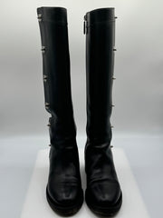Chanel Interlocking CC Logo Leather Boots