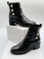Chanel 2017 Faux Pearl Accent Boots