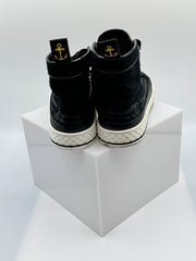 Chanel Women's CC Cap Toe High-Top Sneakers Canvas and Leather