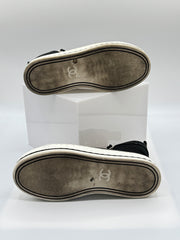 Chanel Women's CC Cap Toe High-Top Sneakers Canvas and Leather