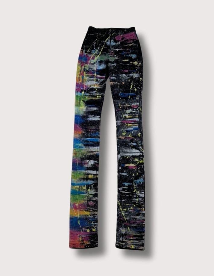 Dolce & Gabbana 'Splatter Paint' High-Rise Straight Leg Jeans
