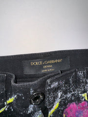 Dolce & Gabbana 'Splatter Paint' High-Rise Straight Leg Jeans