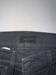 Mother Ash Black Distressed Denim Jeans