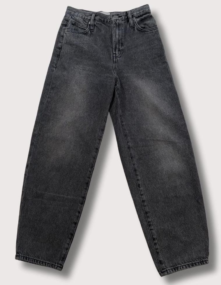 Frame Le Nouveau High Waist Ankle Straight Baron Wash Black Jeans