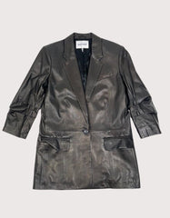 Imaan x Frame Lamb Leather Blazer