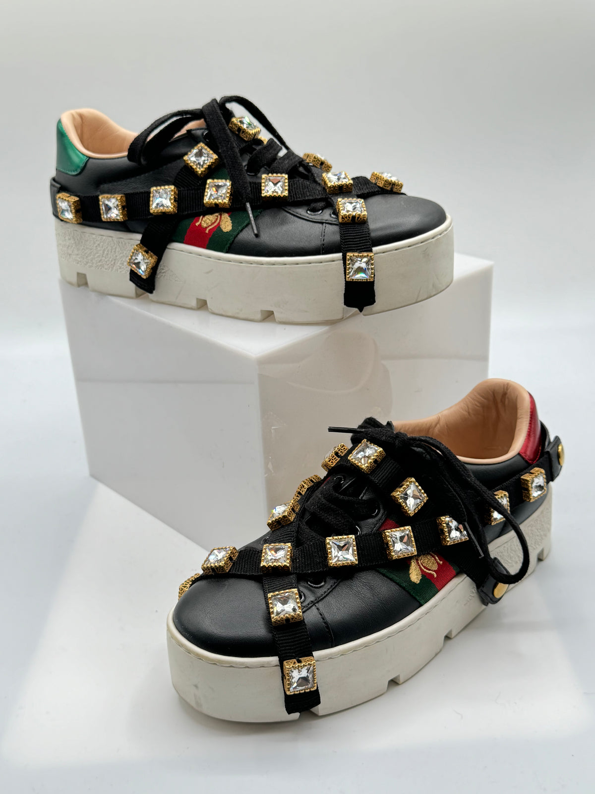Gucci Web Accent Leather Sneaker