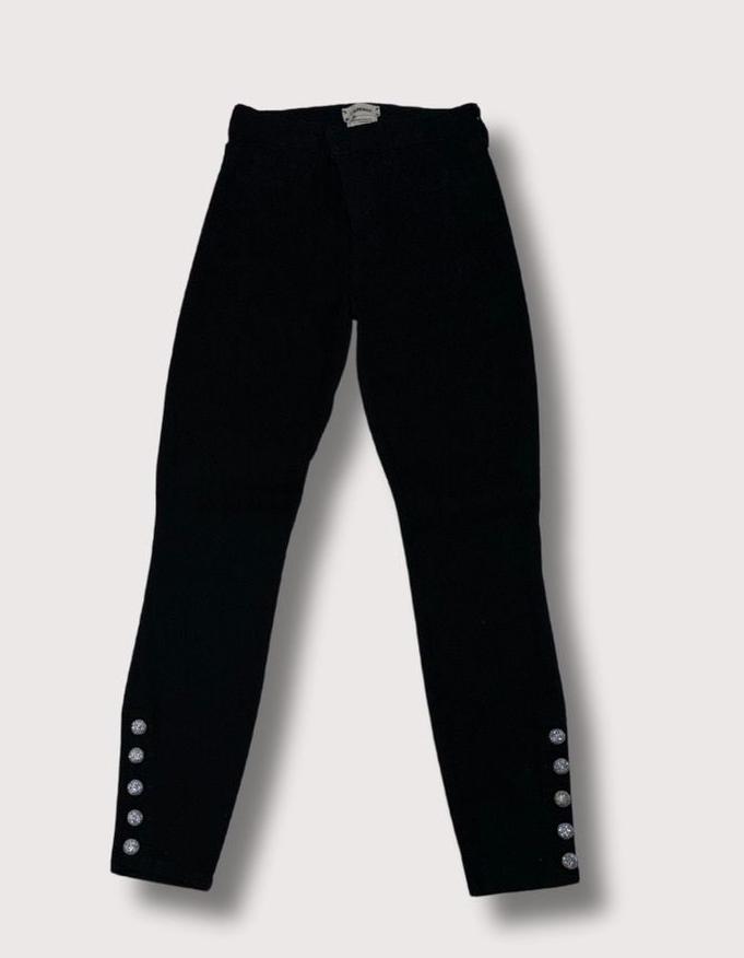 L'Agence Black Button Denim Pants
