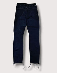 Mother Black Distressed Bottom Jeans