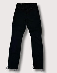 Mother Black Distressed Bottom Jeans
