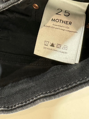 Mother Black Distressed Bottom Jeans