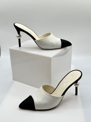 Chanel Cap-Toe Interlocking CC Logo Heel