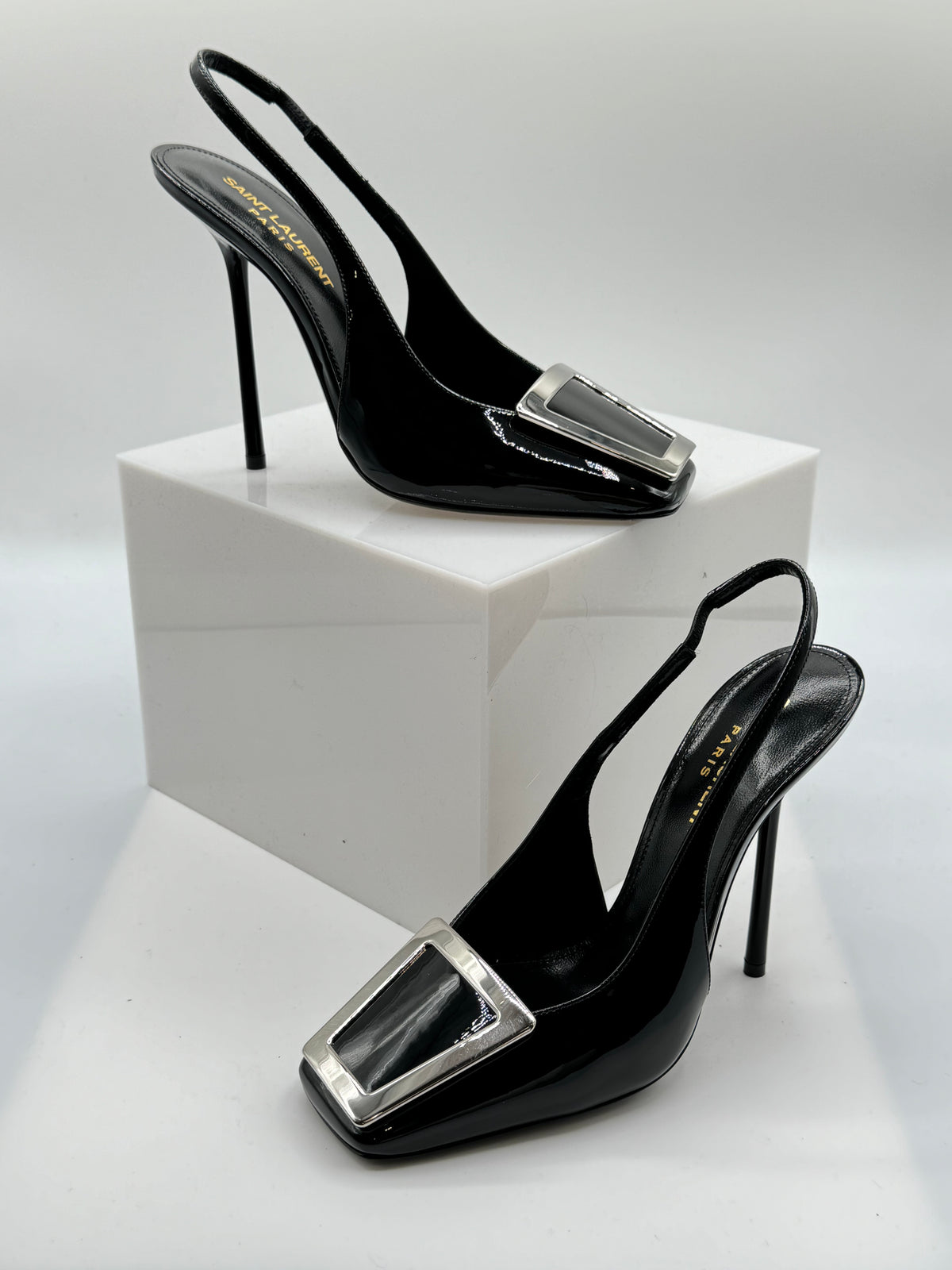 Saint Laurent Patent Leather Slingback Pumps w/Tags