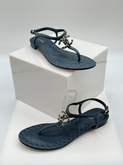 Chanel Leather T-Strap Sandals