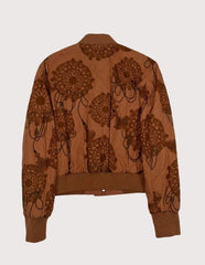 Hermes Light Orange Cotton Printed Reversible Bomber Jacket