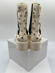 Chanel Lambskin Riveted Cap Toe Short Boots