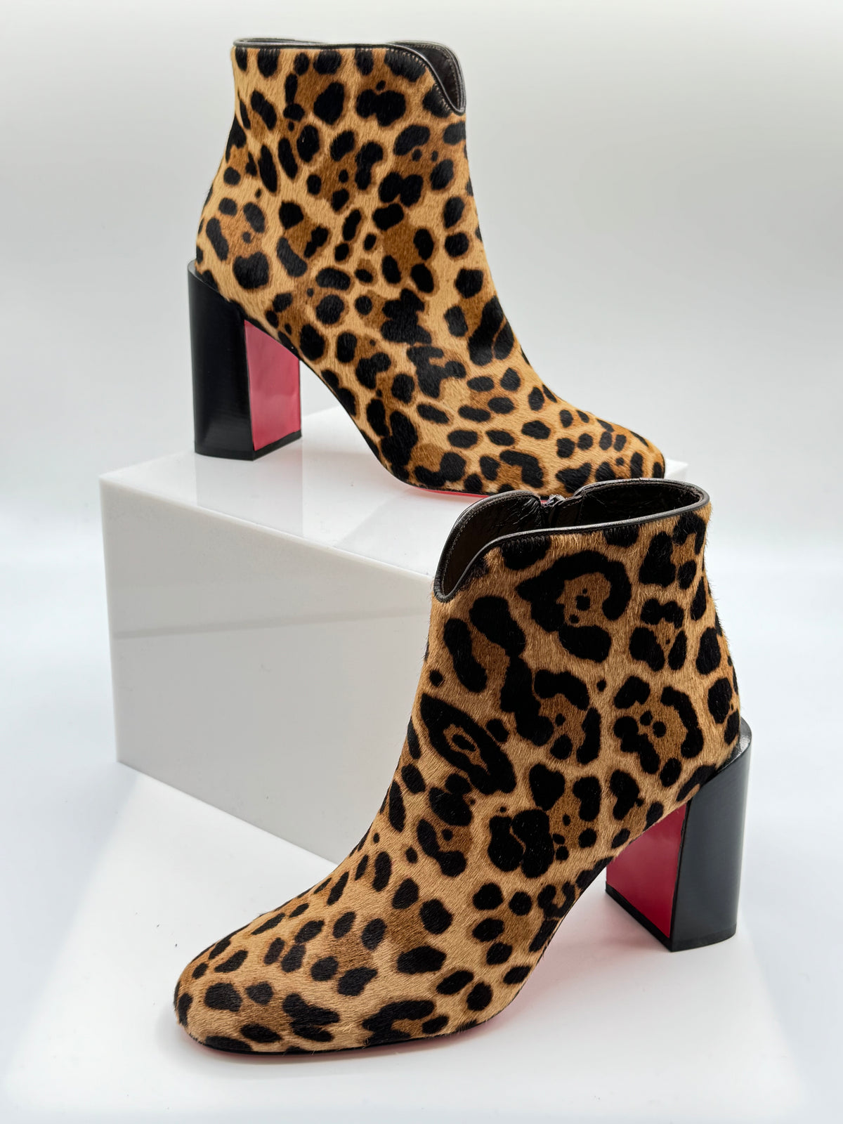 Christian Louboutin Pony Hair Animal Print Boots