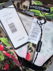 Dolce and Gabbana Turlington Leopard & Cherry-Print Cady Pants