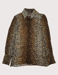 Dolce and Gabbana Leopard-Print Silk Georgette Shirt