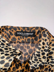 Dolce and Gabbana Leopard-Print Silk Georgette Shirt