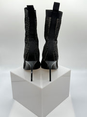 Balmain Metallic Monogram Ankle Boots