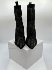 Balmain Metallic Monogram Ankle Boots