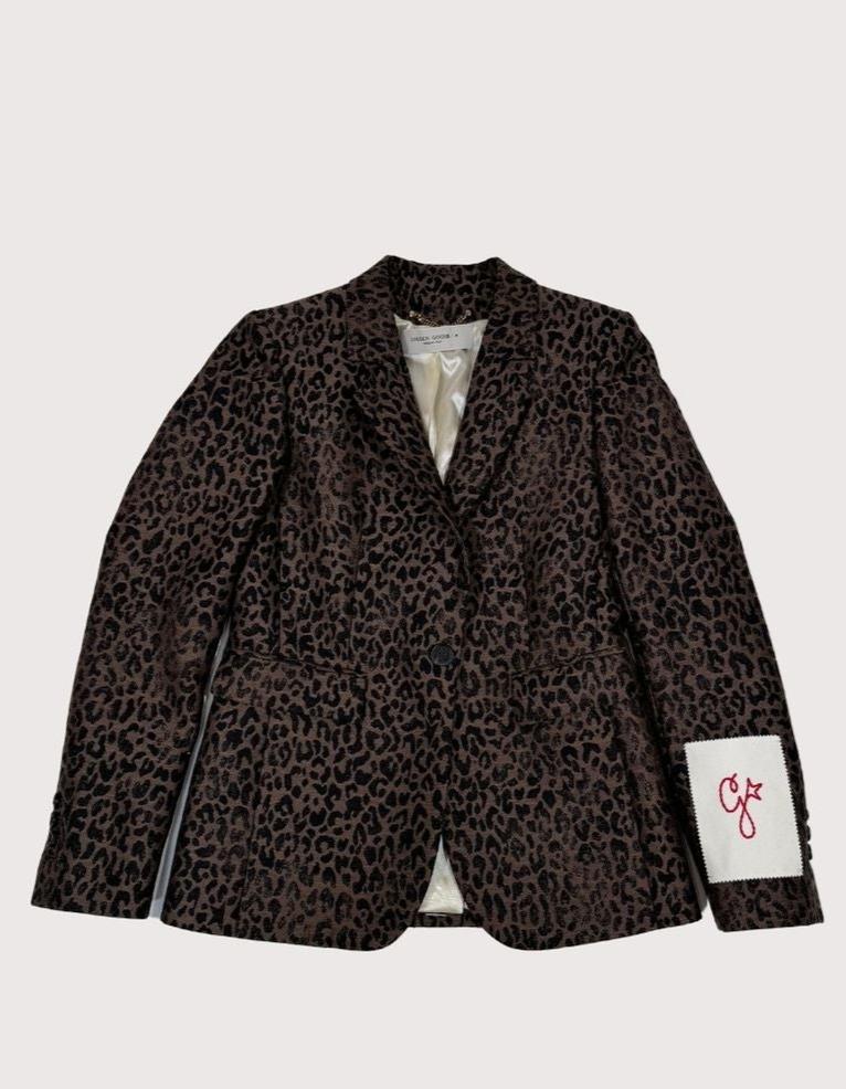 Golden Goose Dune Leopard Virgin Wool Blend Blazer