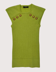 Balmain Button-Embellished Pullover Top