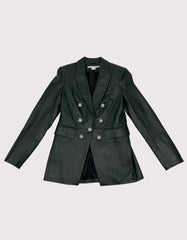 Veronica Beard Green 100% Lambskin Leather Dickey Jacket
