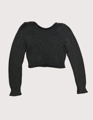 Zara Cropped Sweater Top - Gray