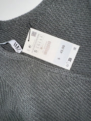Zara Cropped Sweater Top - Gray