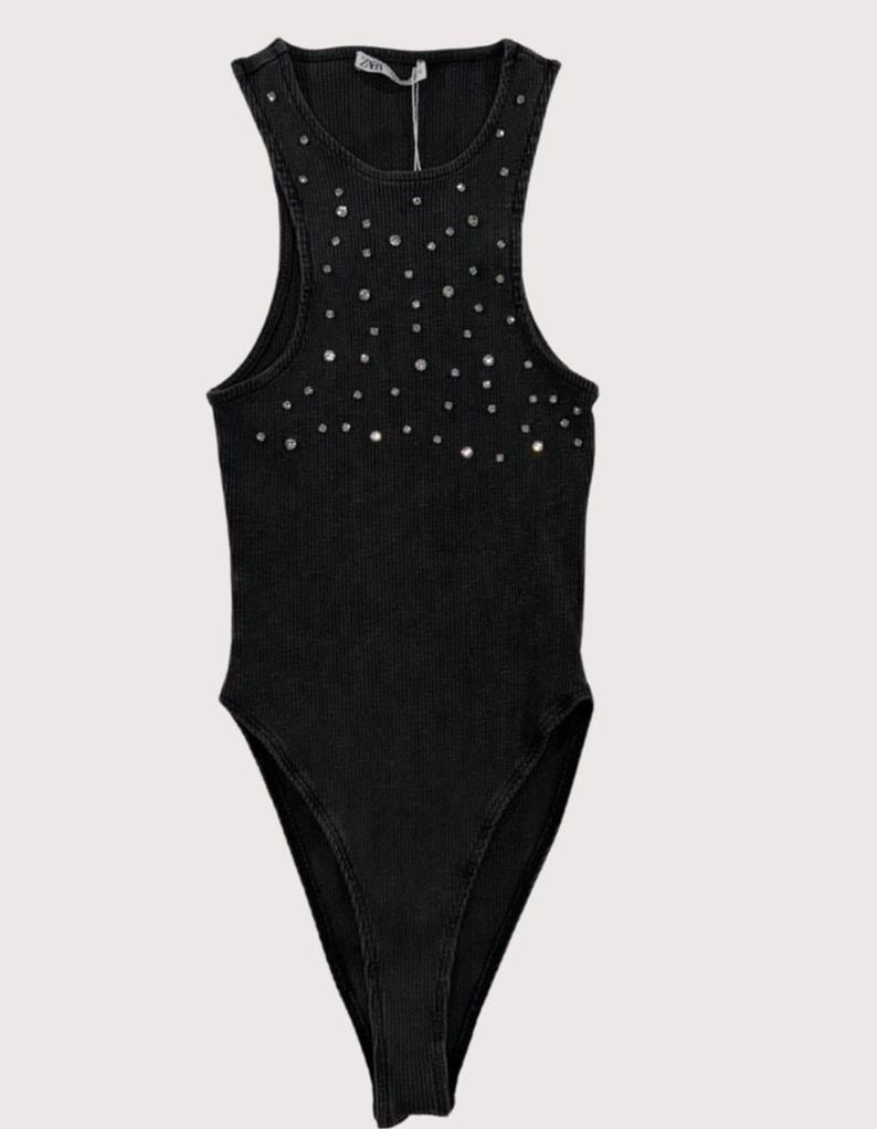 Zara Bejeweled Bodysuit