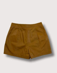 Saint Laurent Mustard Leather Shorts