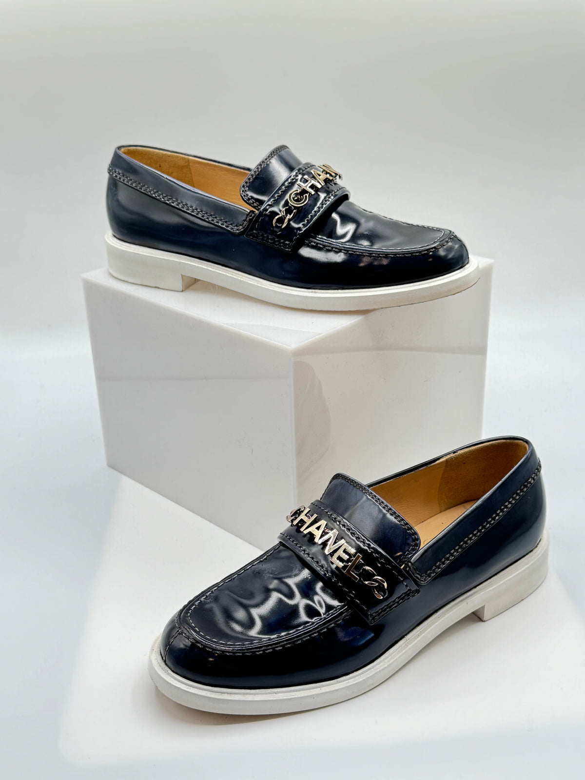 Chanel 2022 Interlocking CC Logo Loafers