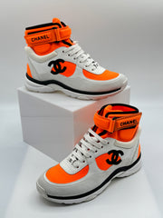 Chanel Women's Logo High Top 'Orange White'