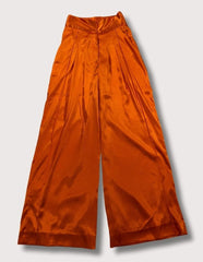 Custom Made Lined Silk Pant (Bright Orange)