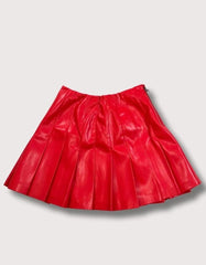 Alice + Olivia Pleated Vegan Leather Mini Skirt