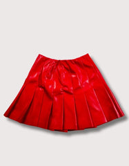 Alice + Olivia Pleated Vegan Leather Mini Skirt